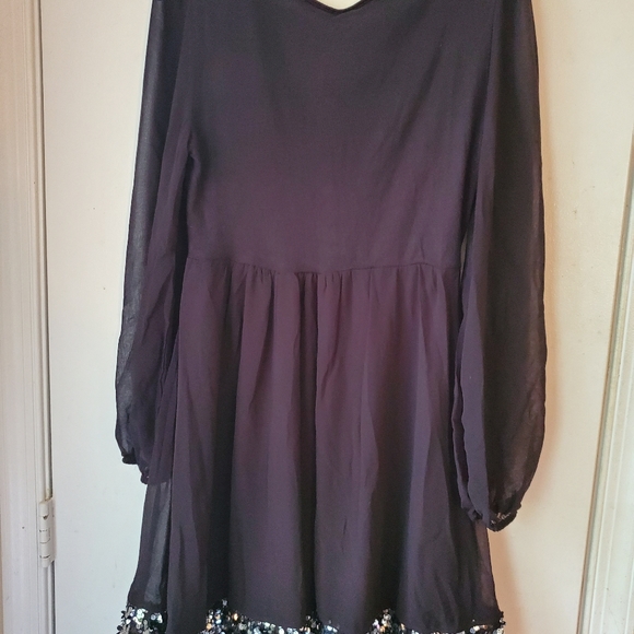 NWT!Flora Paris Womens Black Sequin Surplice Dress - Picture 6 of 9